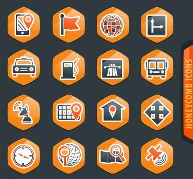 Navigation icon set Stock Illustration