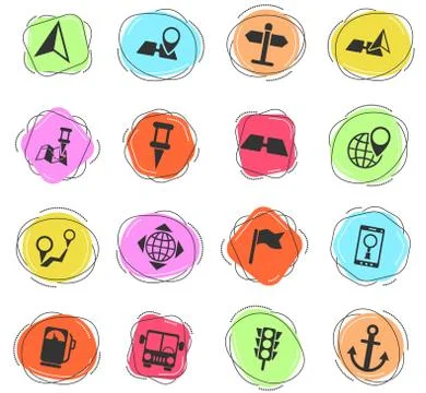 Navigation icon set Stock Illustration