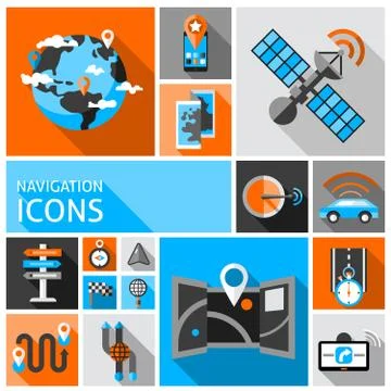 Navigation Icons Set Illustrazione stock