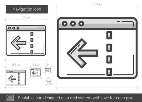 Navigation line icon Stock Illustration