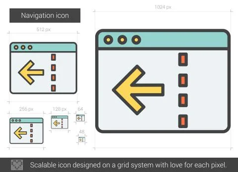 Navigation line icon Stock Illustration