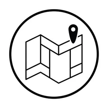 Navigation map icon Stock Illustration