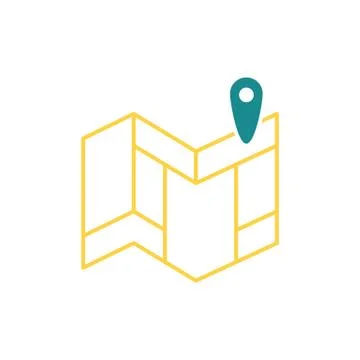 Navigation map icon Stock Illustration