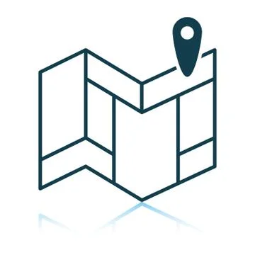 Navigation map icon Stock Illustration