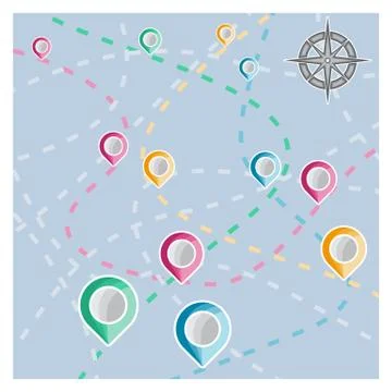 Navigation map Stock Illustration