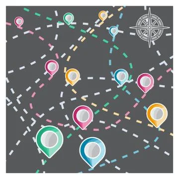 Navigation map Stock Illustration