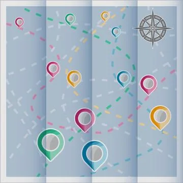 Navigation map Stock Illustration