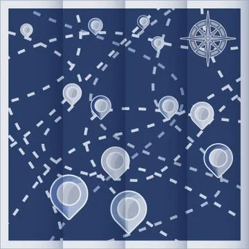 Navigation map Stock Illustration