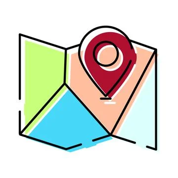 Navigation map location pin finding destination travel Illustrazione stock