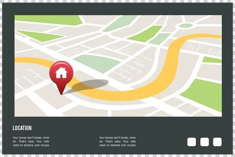 Navigation map with red pointer 스톡 사진