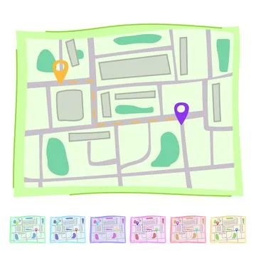 Navigation map vector cartoon graphic 库存插图