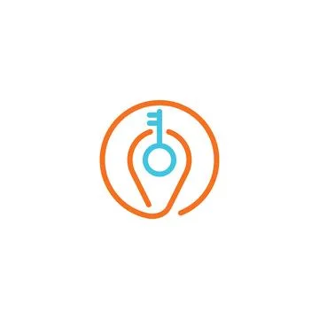 Navigation marker and key. Vector symbol Stock Illustration
