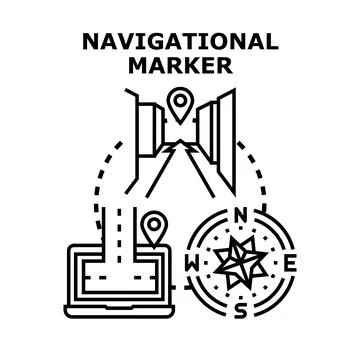 Navigation marker concept presenting direction and location Stock Illustration