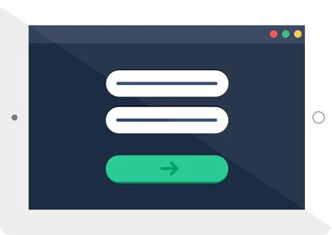 Navigation Menu Interface Of Entering Login Stock Illustration