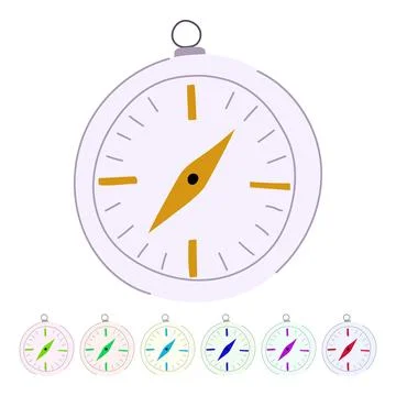 Navigation nautical compass vector cartoon graphic 库存插图