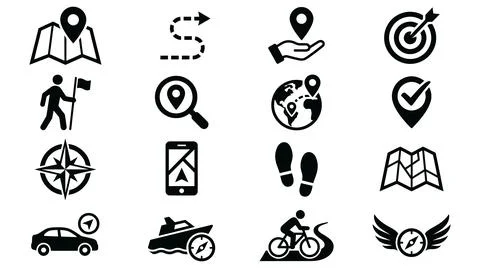 Navigation with perfect user interface design graphical mapping projects Stock Illustration