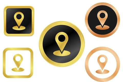 Navigation pin icon vector set collection. Location marker sign symbol in c.. Stock Illustration