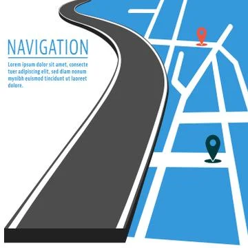 Navigation with pin pointer Stock Illustration