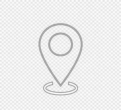 Navigation point gray flat vector illustration on transparent background Stock Illustration