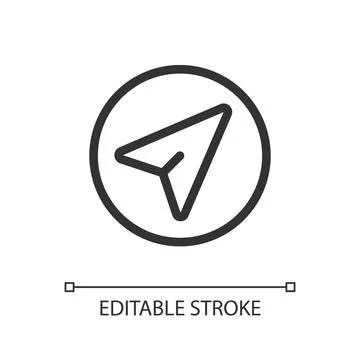 Navigation pointer pixel perfect linear ui icon Illustrazione stock