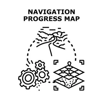 Navigation progress map process vector concept Stock Illustration