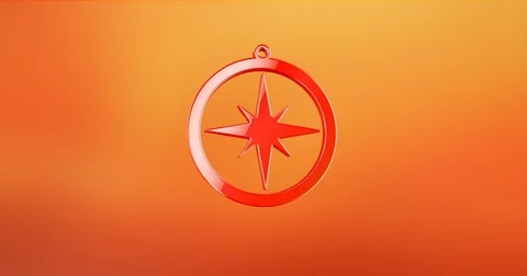 Navigation Red 3d Icon Stock Footage 71160071