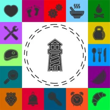 Navigation sea tower icon - vector lighthouse Stock Illustration