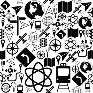 Navigation seamless pattern background icon. Ilustración de archivo