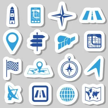 Navigation stickers Stock Illustration