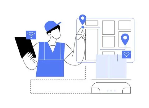 Navigation system abstract concept vector illustration. Illustrazione stock