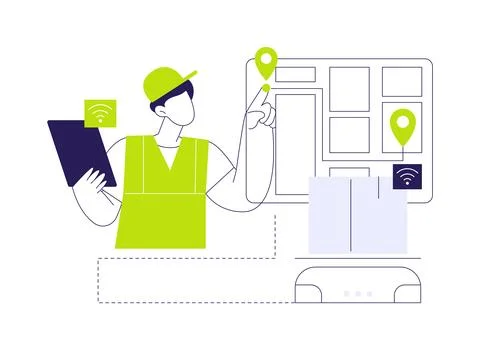 Navigation system abstract concept vector illustration. Illustrazione stock