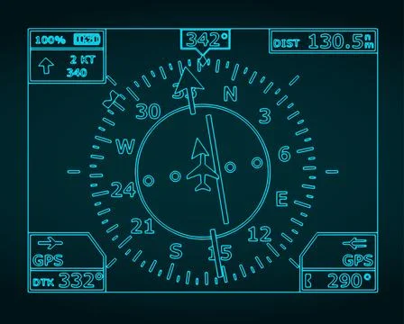 Navigation system blueprint Stock Illustration