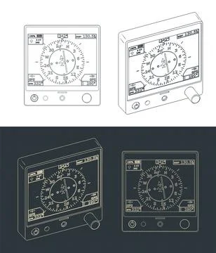 Navigation system blueprints Stock Illustration