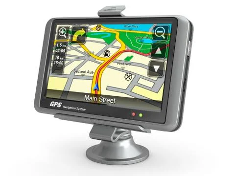 Navigation system. gps on white isolated background. 3d Ilustración de archivo