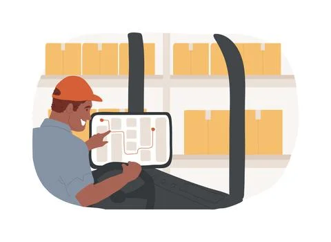 Navigation system isolated cartoon vector illustrations. Ilustración de archivo