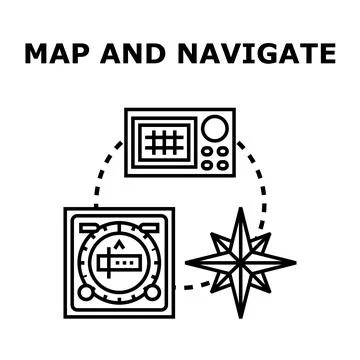 Navigation system for mapping and guiding a journey Stock Illustration