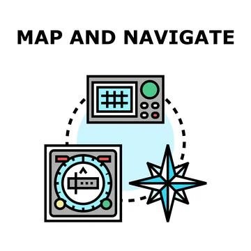 Navigation system for mapping and guiding a journey Stock Illustration
