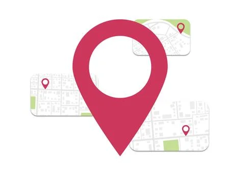 Navigation system showing a tracking navigation in progress in the streets Stock Illustration