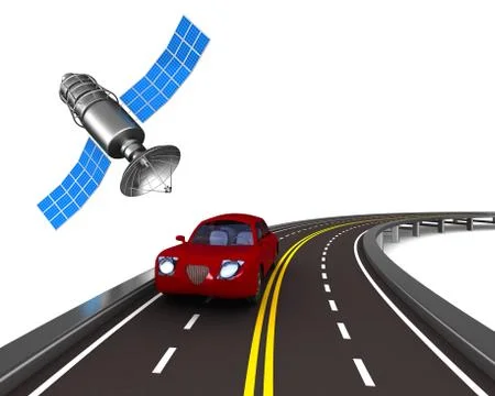 Navigation system on white background. Isolated 3d illustration Stock Illustration