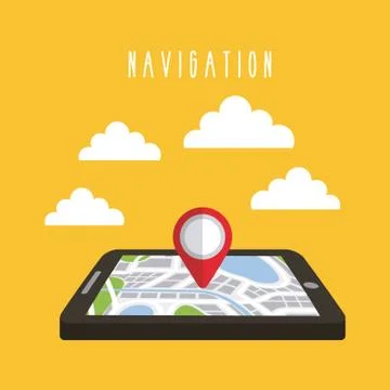 Navigation tablet technology gps clouds Illustrazione stock