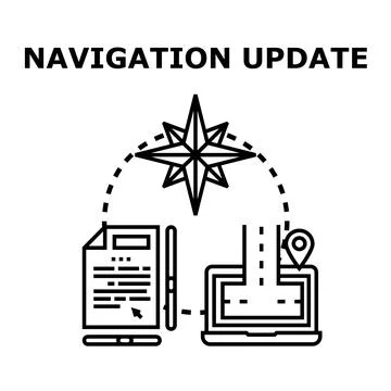 Navigation update concept for gps system application Stock Illustration
