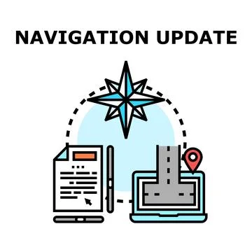 Navigation update concept for gps system application Stock Illustration