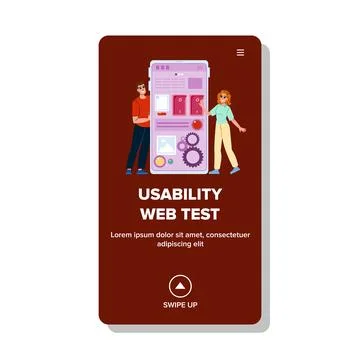 Navigation usability web test vector Stock Illustration