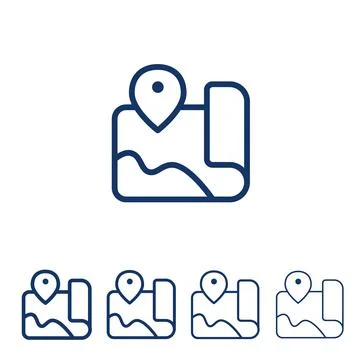 Navigation vector line icon. Map outline icon. Illustrazione stock