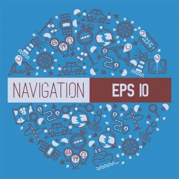 Navigation vector pattern travel map road location gps sign illustration 스톡 일러스트