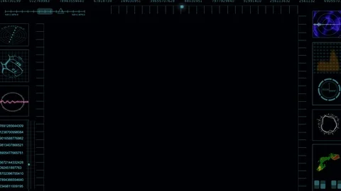 Navigation virtual Screen Display - Hud Futuristic Frame - With Alpha Channel-4K Stock-Footage 93843022