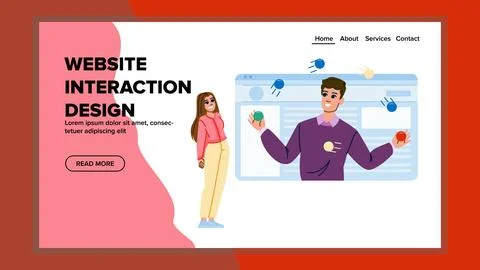 Navigation website interaction design vector Stock Illustration