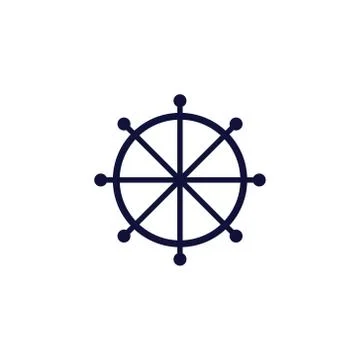 Navigation whell icon design vector on white backround Stock Illustration