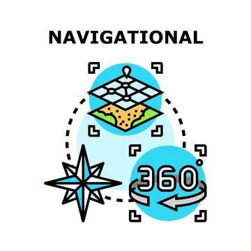 Navigational services providing mapping, direction, and 360 view 스톡 일러스트