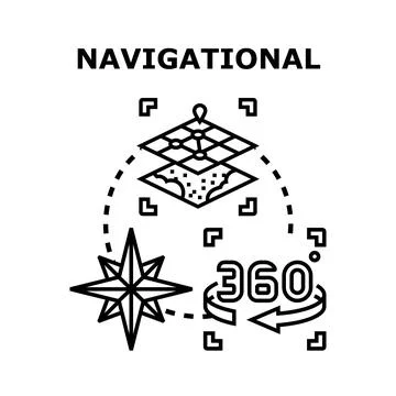 Navigational services providing mapping, direction, and 360 view 스톡 일러스트
